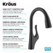 KRAUS Merlin Single Handle Pull-Down Kitchen Faucet in Matte Black-Kitchen Faucets-DirectSinks