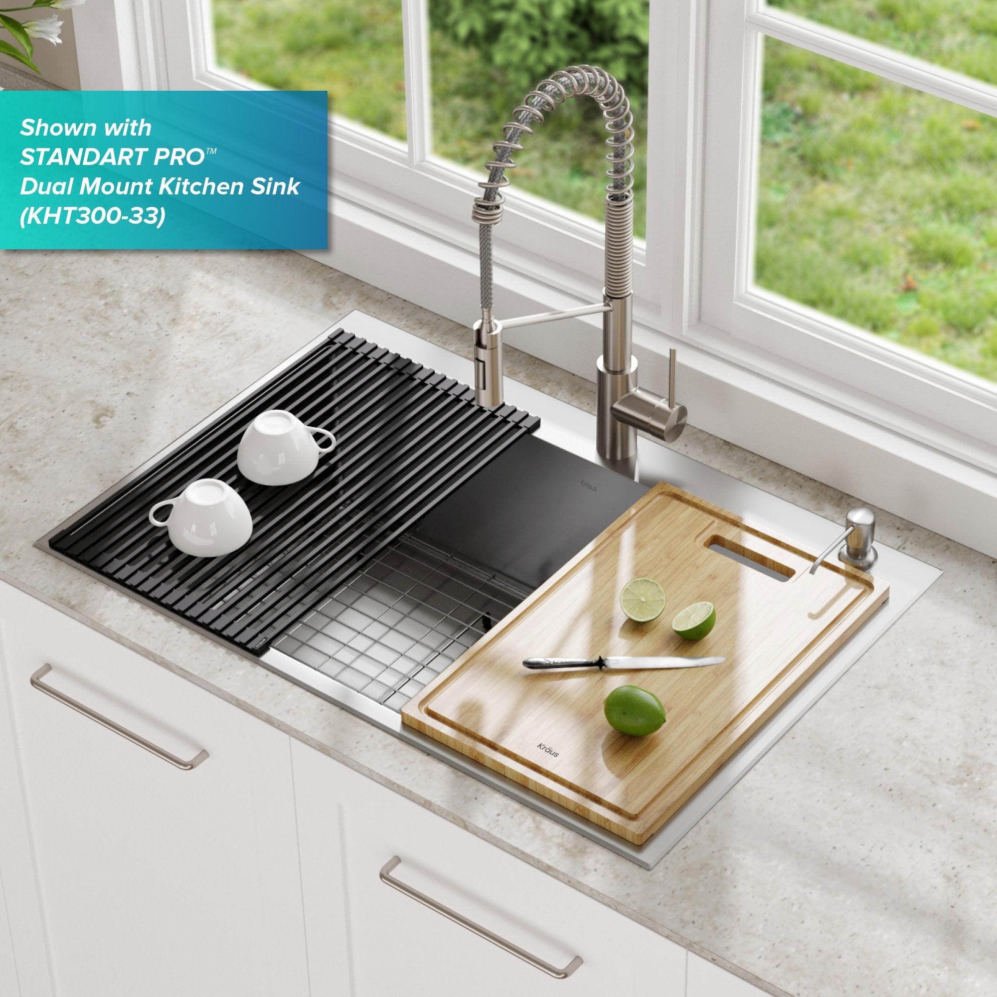 Kraus Drying Rack KRAUS Multipurpose Over-Sink Roll-Up Dish Drying Rack — DirectSinks
