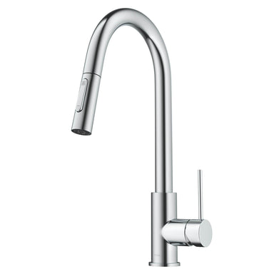 KRAUS New Oletto Contemporary Single Handle Pull Down Kitchen Faucet in Chrome KPF-3104CH | DirectSinks