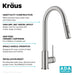 KRAUS New Oletto Contemporary Single Handle Pull Down Kitchen Faucet in Spot Free Stainless Steel KPF-3104SFS | DirectSinks