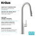 KRAUS New Oletto Modern Single Handle Pull Down Kitchen Faucet in Spot Free Stainless Steel KPF-3101SFS | DirectSinks