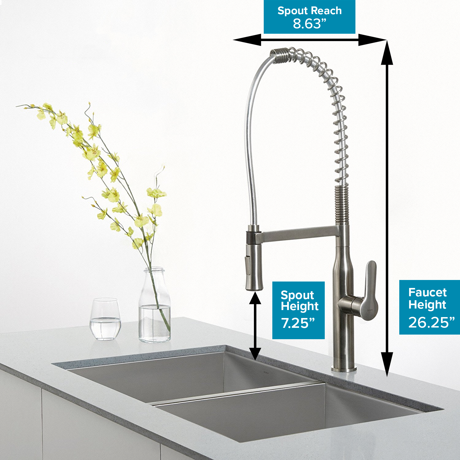 KRAUS Nola Single Lever Commercial Style Kitchen Faucet in Chrome KPF-1650 | DirectSinks