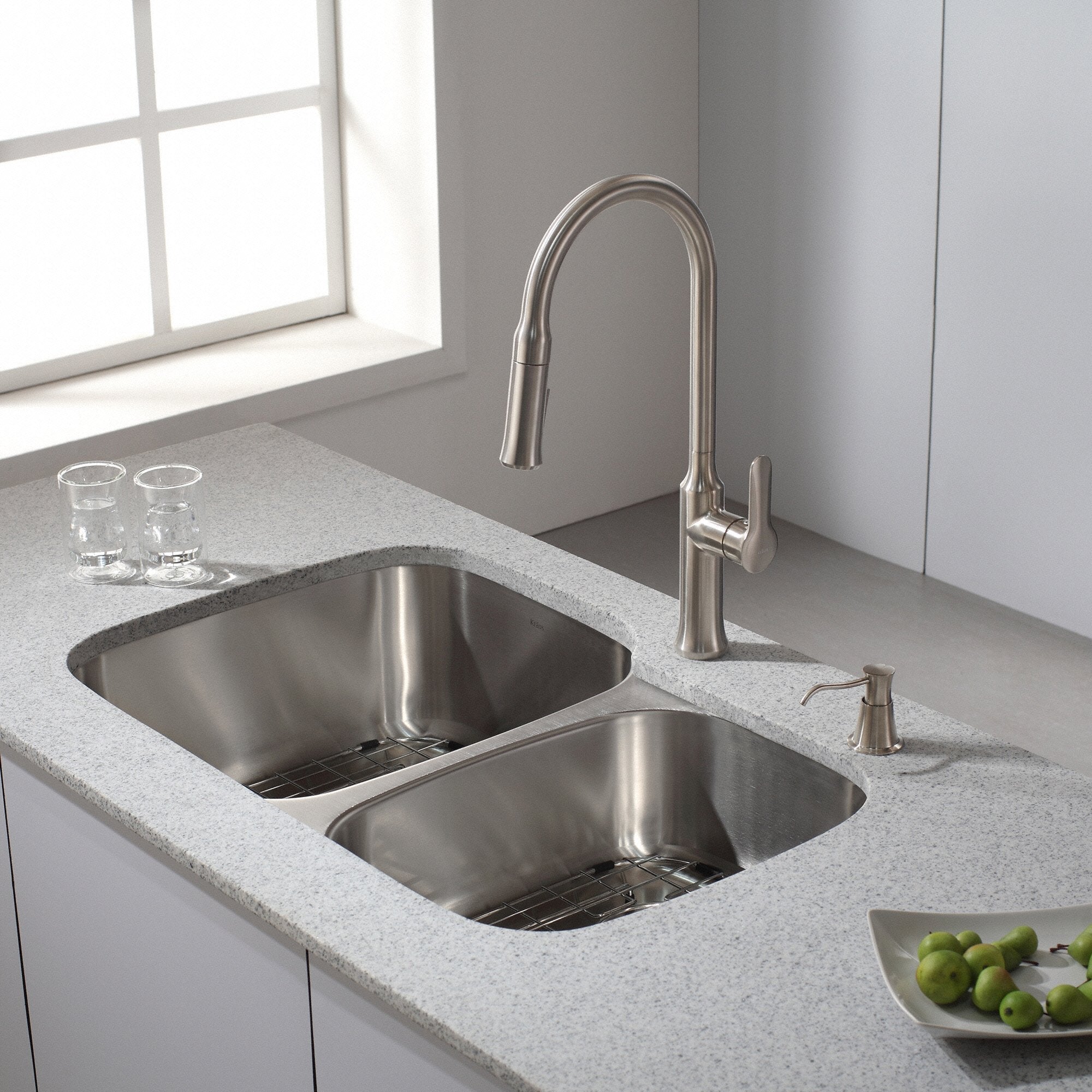 KRAUS Nola Single Lever Pull-down Kitchen Faucet in Stainless Steel KPF-1630SS | DirectSinks
