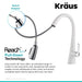 KRAUS Nolen Dual Function Pull-Down Kitchen Faucet in Chrome/White KPF-1673CHWH | DirectSinks