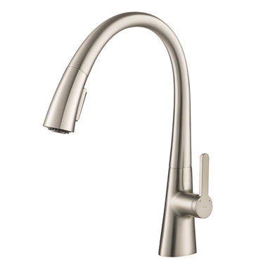 KRAUS Nolen™ Single Handle Pull Down Kitchen Faucet with Dual Function Sprayhead in all-Brite™ Spot Free Stainless Steel Finish-Kitchen Faucets-KRAUS