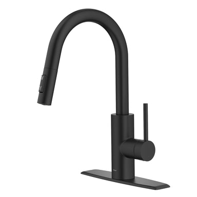KRAUS Oletto Pull-Down Single Handle Kitchen Faucet in Matte Black-Kitchen Faucets-DirectSinks