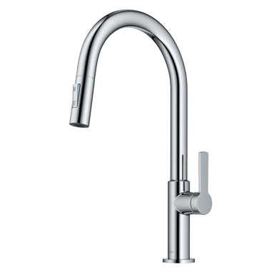 KRAUS Oletto Single Handle Chrome Pull-Down Kitchen Faucet-Kitchen Faucets-DirectSinks