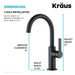 KRAUS Oletto Single Handle Kitchen Bar Faucet in Matte Black KPF-2822MB | DirectSinks