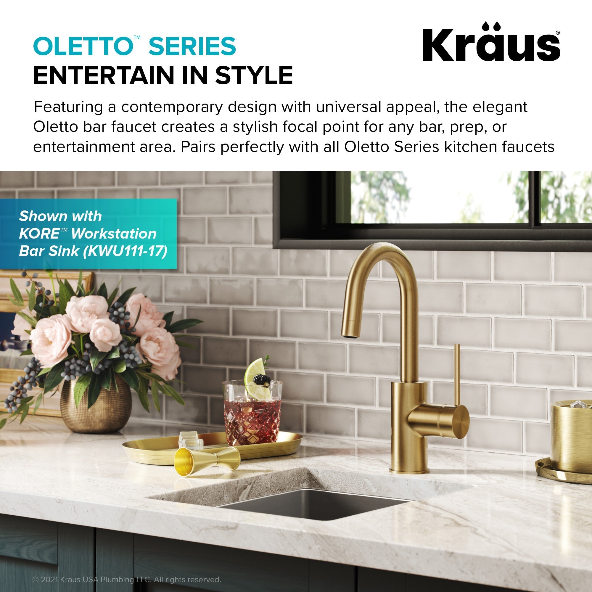KRAUS Oletto Spot Free Antique Champagne Bronze Single Handle Bar Faucet —  DirectSinks