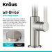 KRAUS Oletto Single Handle Kitchen Bar Faucet in Spot Free Stainless Steel KPF-2822SFS | DirectSinks