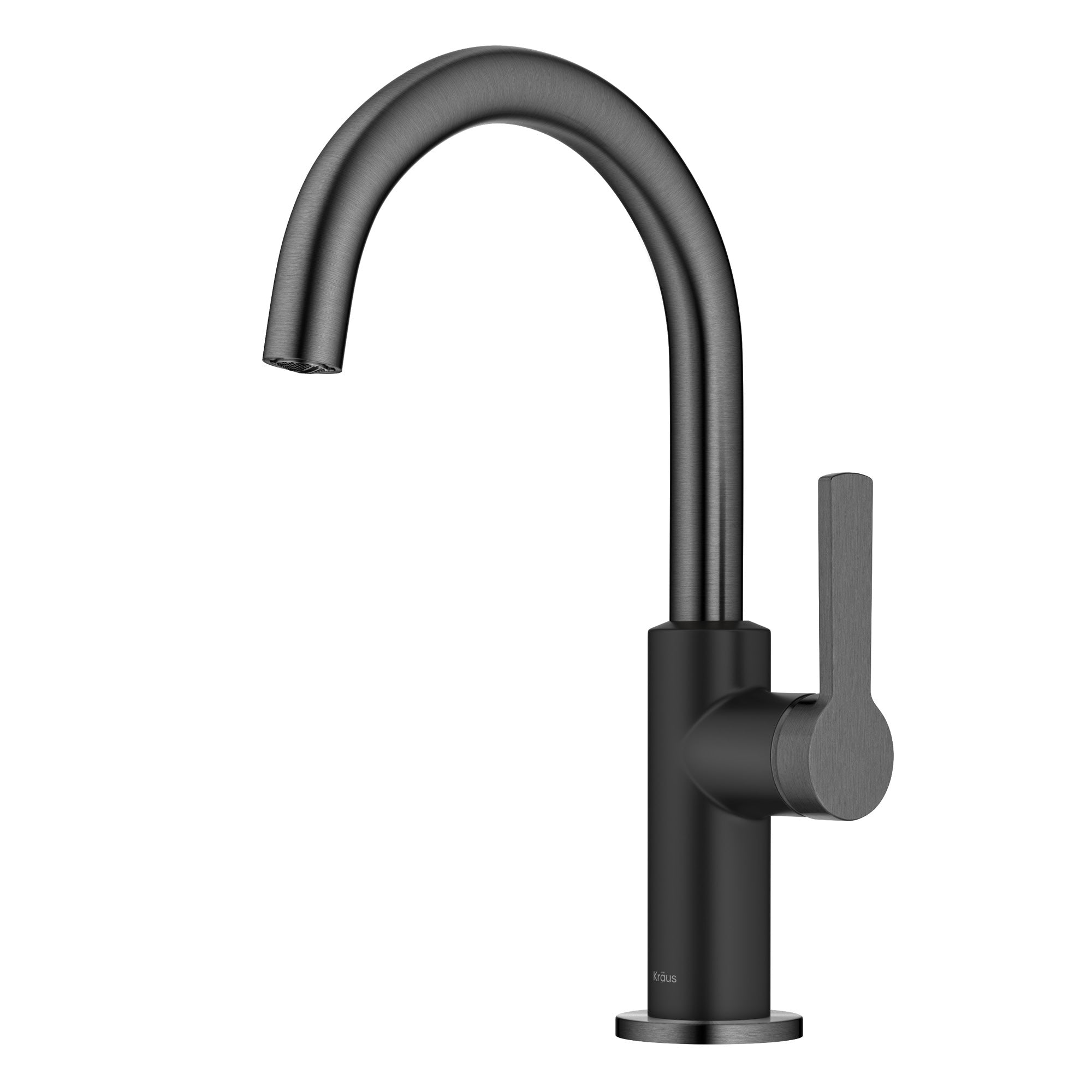 KRAUS Oletto Single Handle Matte Black & Black Stainless Steel Kitchen Bar Faucet-Kitchen Faucets-DirectSinks