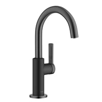 KRAUS Oletto Single Handle Matte Black & Black Stainless Steel Kitchen Bar Faucet