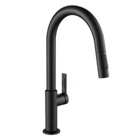 KRAUS Oletto Single Handle Pull-Down Kitchen Faucet in Matte Black