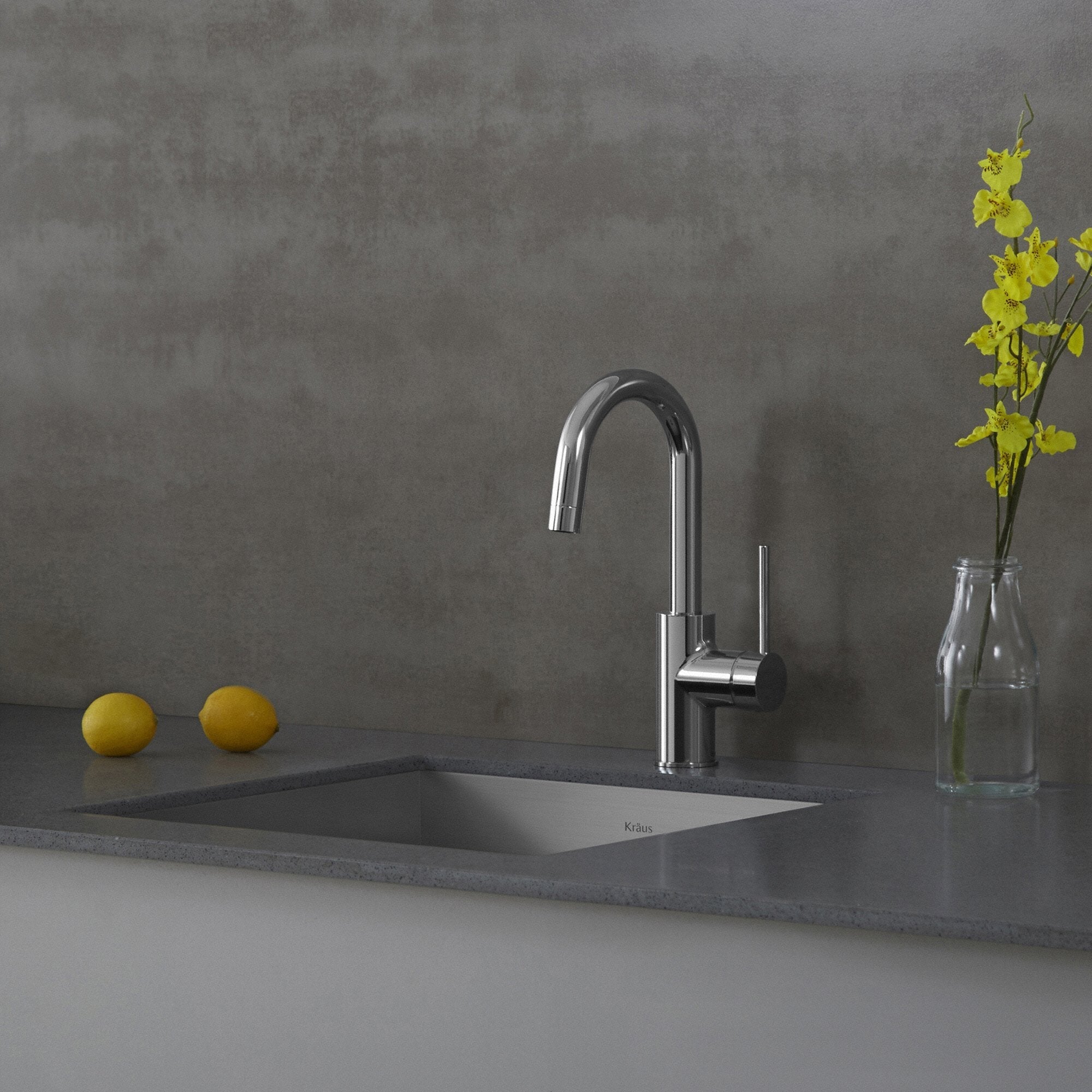 KRAUS Oletto Single Lever Kitchen Bar Faucet in Chrome KPF-2600CH | DirectSinks