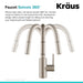 KRAUS Oletto Single Lever Pull Down Kitchen Faucet in Spot Free all-Brite Stainless Steel KPF-2620SFS | DirectSinks