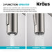 KRAUS Oletto Touchless Pull-Down Single Handle Faucet in Spot Free Antique Champagne Bronze-Kitchen Faucets-DirectSinks