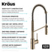 KRAUS Oletto Touchless Pull-Down Single Handle Faucet in Spot Free Antique Champagne Bronze-Kitchen Faucets-DirectSinks