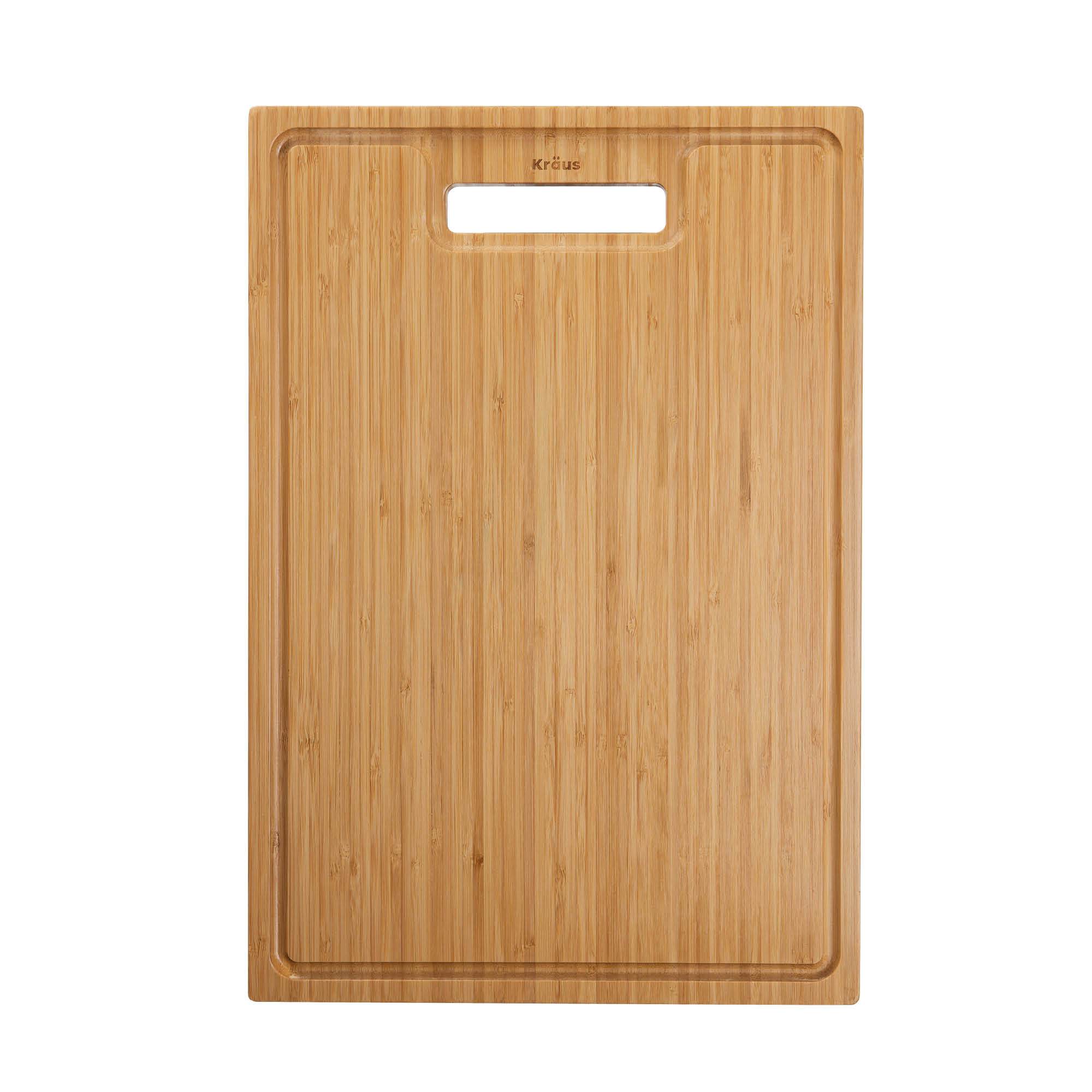 Kraus KCB-101BB Organic Solid Bamboo Cutting Board for Kitchen Sink 17.5  inch x 12 inch in Bamboo