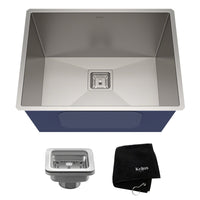 KRAUS Pax Zero-Radius 24" Undermount Single Bowl Stainless Steel Laundry Utility Sink
