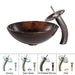 Kraus Pluto Glass Vessel Sink and Waterfall Faucet-Bathroom Sinks & Faucet Combos-DirectSinks
