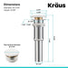 KRAUS Pop-Up Drain with Porcelain Ceramic Top for Bathroom Sink without Overflow, Gloss Beige-Bathroom Accessories-KRAUS Fast Shipping