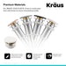 KRAUS Pop-Up Drain with Porcelain Ceramic Top for Bathroom Sink without Overflow, Gloss Grey-Bathroom Accessories-KRAUS Fast Shipping