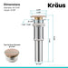 KRAUS Pop-Up Drain with Porcelain Ceramic Top for Bathroom Sink without Overflow, Gloss White-Bathroom Accessories-KRAUS Fast Shipping