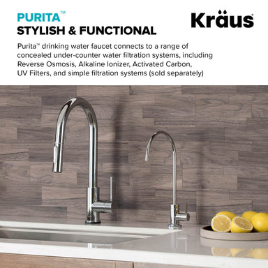 KRAUS Purita 100% Lead-Free Kitchen Water Filter Faucet in Chrome FF-100CH | DirectSinks