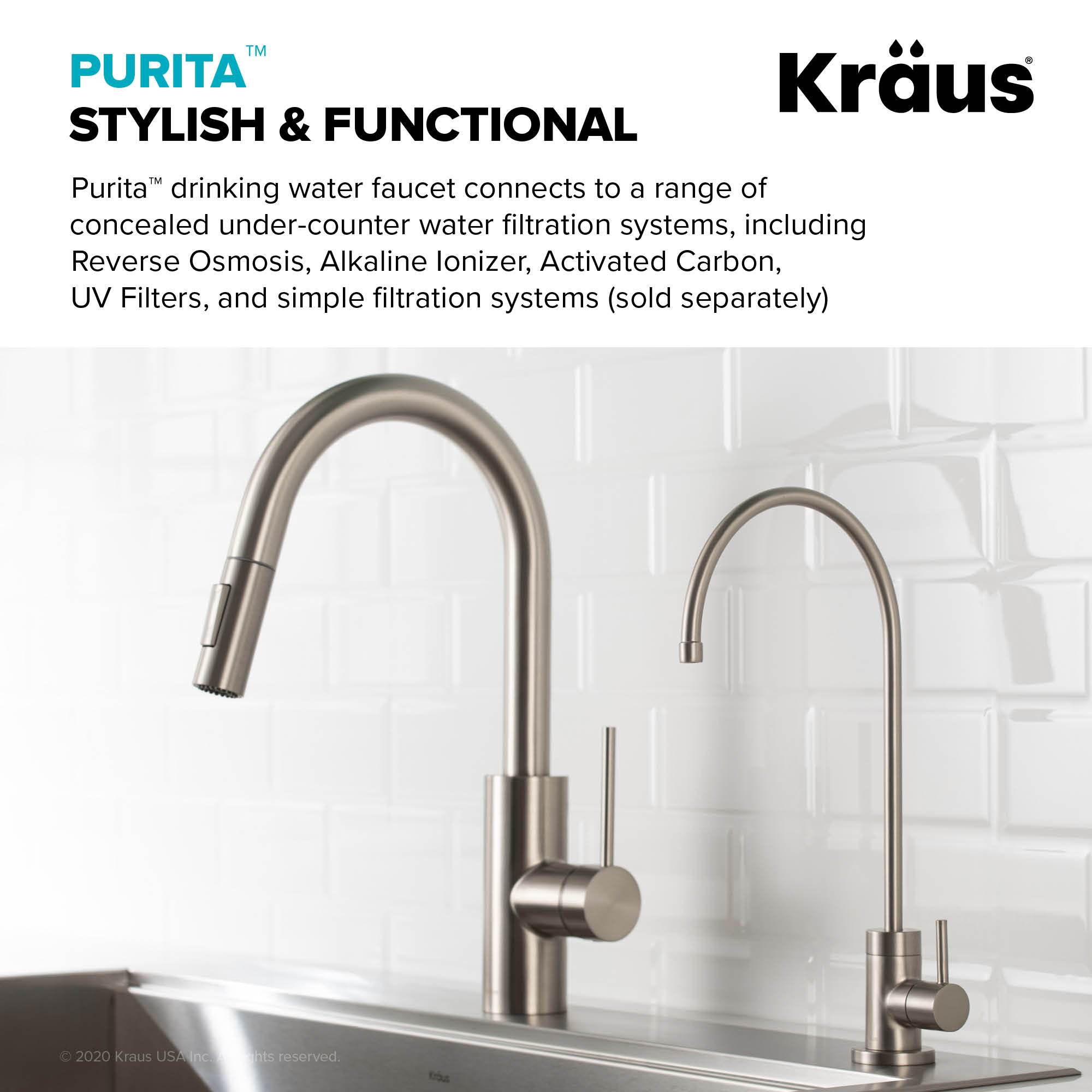 KRAUS Purita 100% Lead-Free Kitchen Water Filter Faucet in Spot Free Stainless Steel FF-100SFS | DirectSinks