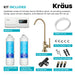 KRAUS Purita 2-Stage Under-Sink Filtration System with Allyn Single Handle Drinking Water Filter Faucet in Brushed Gold-FS-1000-FF-102BG