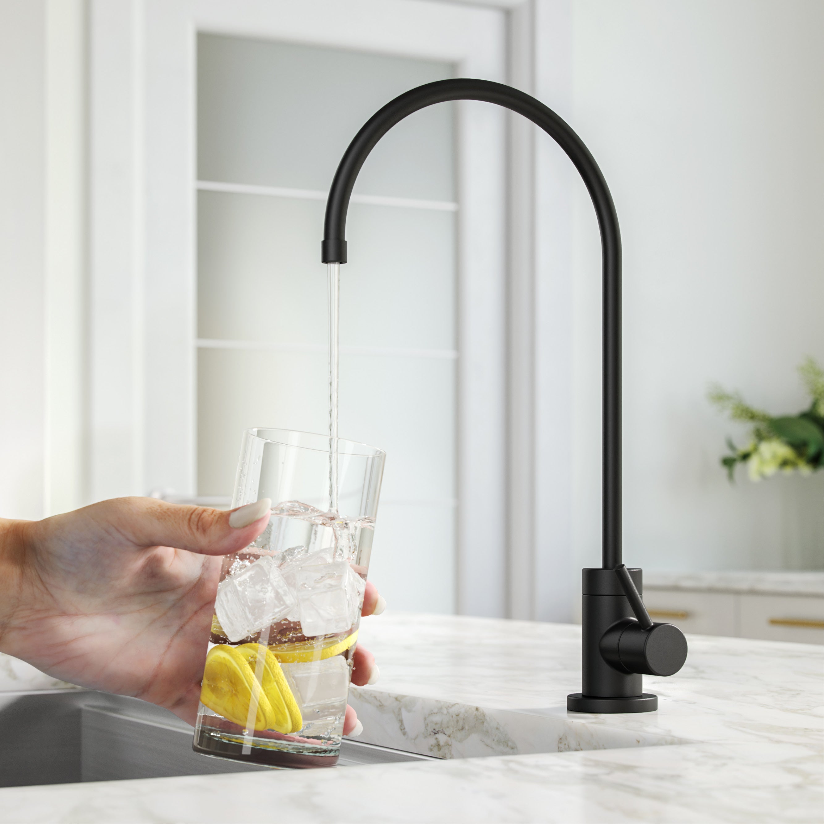 KRAUS Purita 2-Stage Under-Sink Filtration System with Single Handle  Drinking Water Filter Faucet in Matte Black