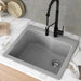 KRAUS Quarza 25" Dual Mount Single Bowl Granite Kitchen Sink in Grey-Kitchen Sinks-DirectSinks