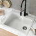 KRAUS Quarza 25" Dual Mount Single Bowl Granite Kitchen Sink in White-Kitchen Sinks-DirectSinks