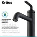 KRAUS Ramus Single Handle 2-Pack Vessel Bathroom Sink Faucet with Pop-Up Drain in Matte Black KVF-1220MB-2PK | DirectSinks