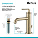KRAUS Ramus Single Handle Bathroom Sink Faucet with Lift Rod Drain in Brushed Gold KBF-1221BG | DirectSinks