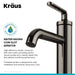 KRAUS Ramus Single Handle Bathroom Sink Faucet with Lift Rod Drain in Gunmetal KBF-1221GM | DirectSinks