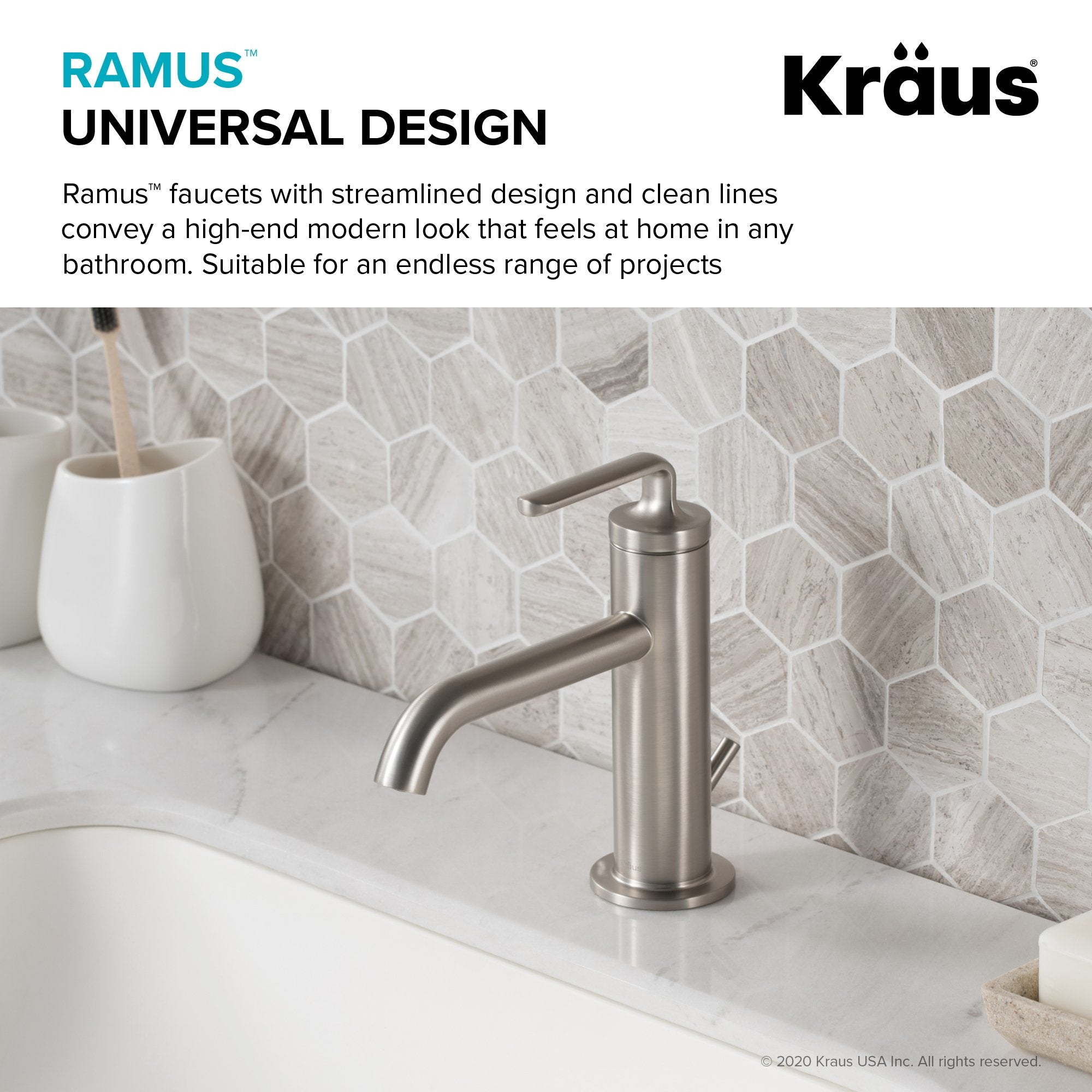 KRAUS Ramus Single Handle Bathroom Sink Faucet with Lift Rod Drain in Spot Free Stainless Steel KBF-1221SFS | DirectSinks
