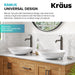 KRAUS Ramus Single Handle Vessel Bathroom Sink Faucet with Pop-Up Drain in Gunmetal KVF-1220GM | DirectSinks