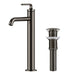 KRAUS Ramus Single Handle Vessel Bathroom Sink Faucet with Pop-Up Drain in Gunmetal KVF-1220GM | DirectSinks