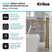 KRAUS Ramus Single Handle Vessel Bathroom Sink Faucet with Pop-Up Drain in Spot Free Brushed Gold KVF-1220BG | DirectSinks