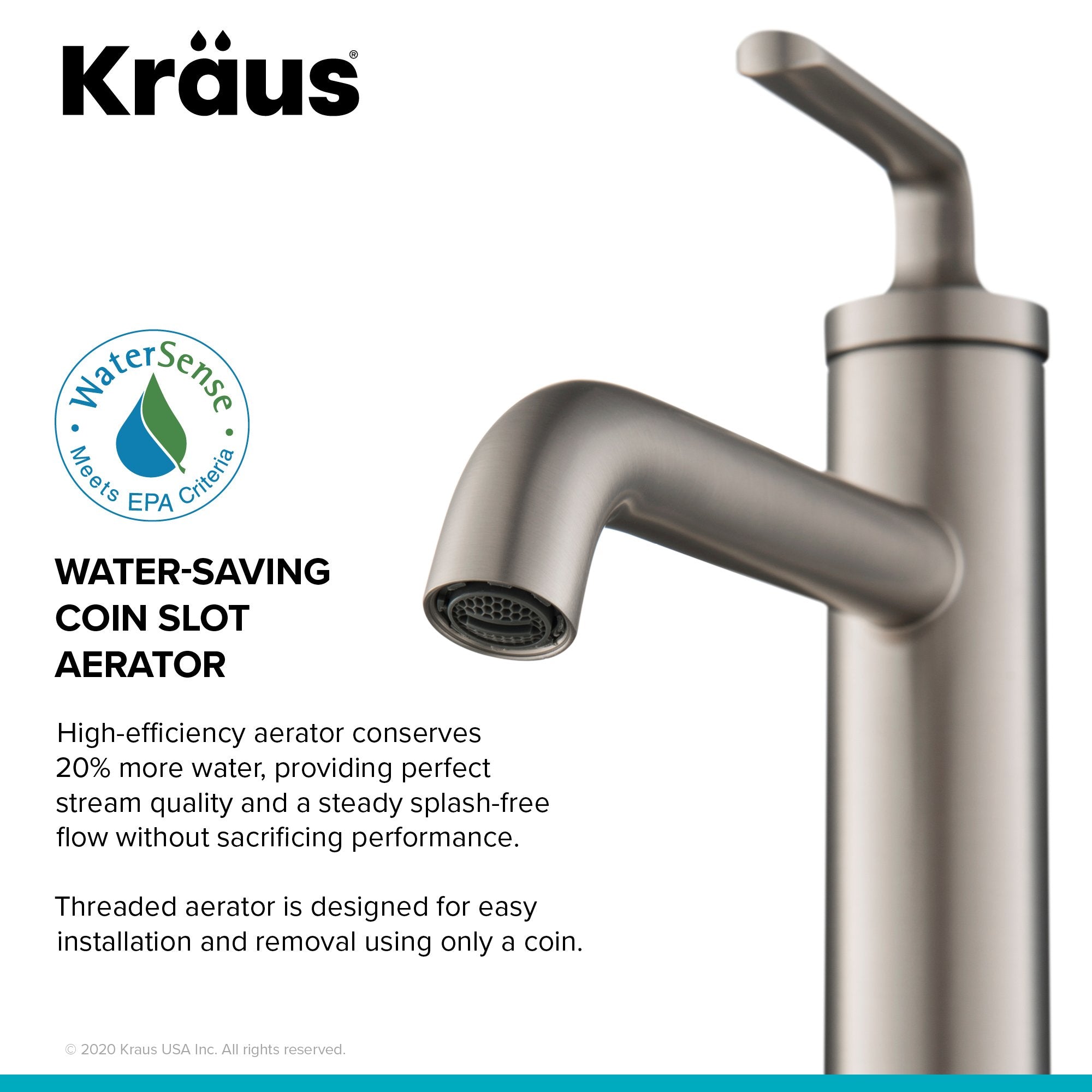 KRAUS Ramus Single Handle Vessel Bathroom Sink Faucet with Pop-Up Drain in Spot Free Stainless Steel KVF-1220SFS | DirectSinks