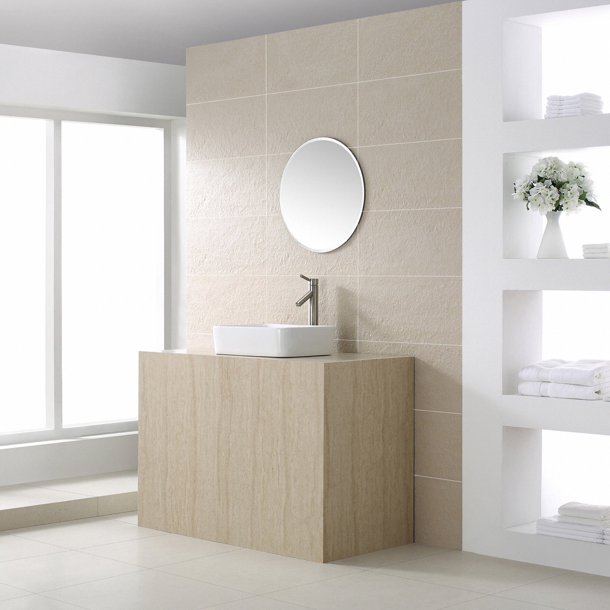 KRAUS Rectangular Ceramic Vessel Bathroom Sink in White-Bathroom Sinks-DirectSinks