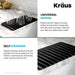 KRAUS Self-Draining Silicone Dish Drying Mat in Dark Grey-Kitchen Accessories-KRAUS