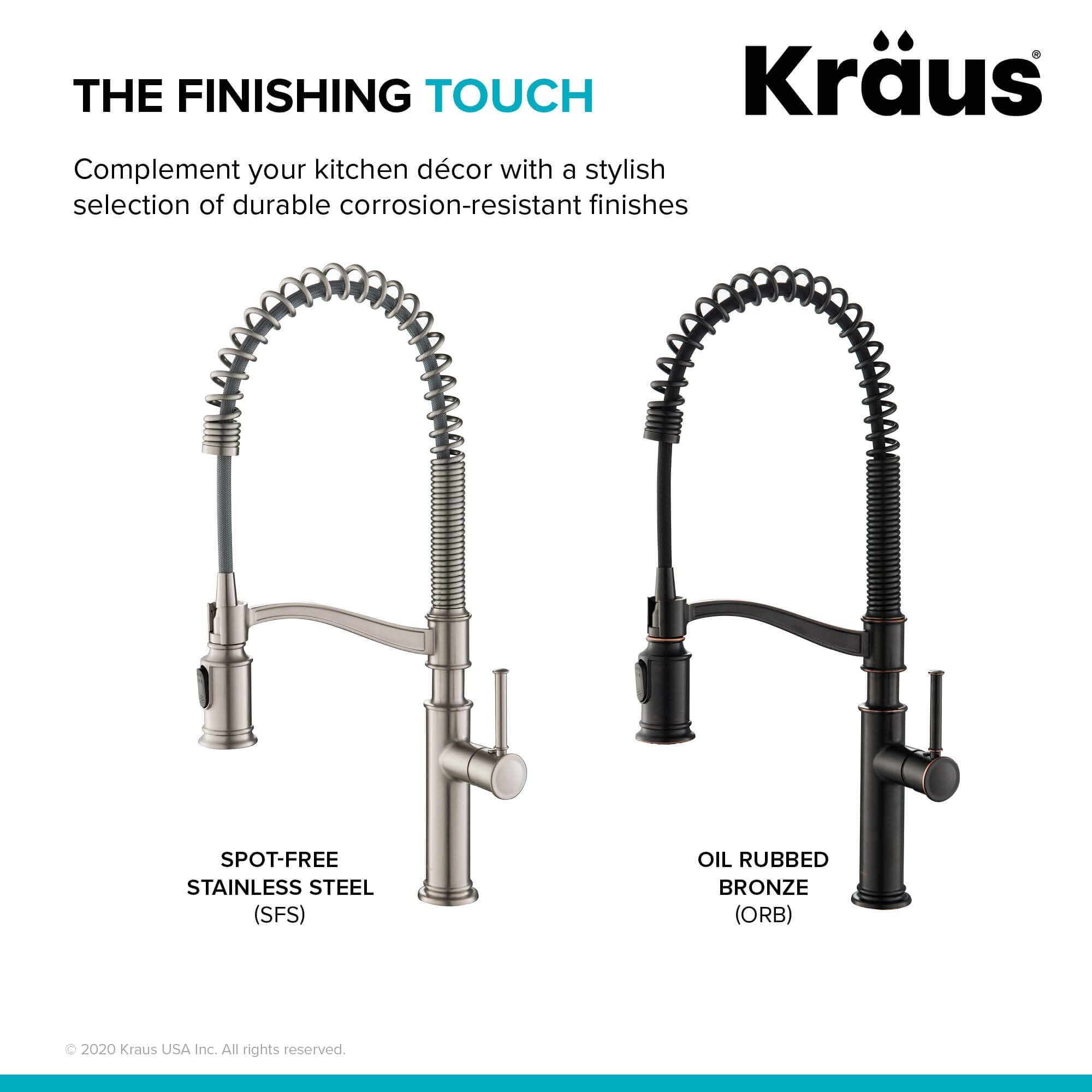 KRAUS Sellette Commercial Style Pull-Down Kitchen Faucet with Deck Plate and Soap Dispenser in Spot Free Stainless Steel-Kitchen Faucets-KRAUS