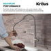 KRAUS Sellette Commercial Style Pull-Down Kitchen Faucet with Deck Plate and Soap Dispenser in Spot Free Stainless Steel-Kitchen Faucets-KRAUS