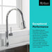 KRAUS Sellette Single Handle Pull Down Kitchen Faucet with Dual Function Sprayhead in Chrome KPF-1680CH | DirectSinks