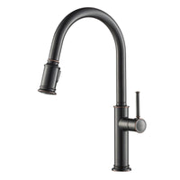 KRAUS Sellette Single Handle Pull Down Kitchen Faucet with Dual Function Sprayhead in Oil Rubbed Bronze
