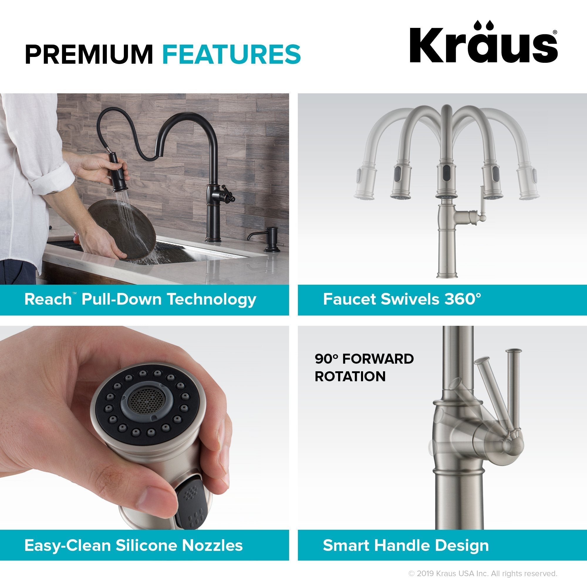 KRAUS Sellette Traditional Single Handle Pull-Down Kitchen Faucet in Oil Rubbed Bronze KPF-1682ORB | DirectSinks