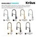 KRAUS Single Handle Kitchen Faucet with Integrated Dispenser for Water Filtration in Brushed Brass-Kitchen Faucets-DirectSinks