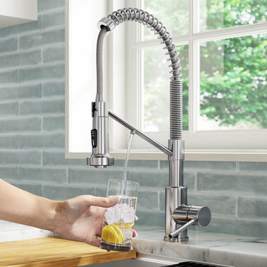 KRAUS Style Single Handle Kitchen Faucet with Integrated Dispenser for Water Filtration in Chrome KFF-1610CH | DirectSinks